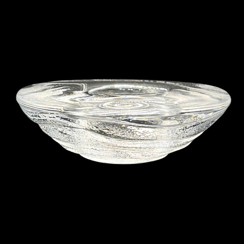 Simon Pearce Thetford Glass Tealight Votive Holders Set of 2 Swirling Wave