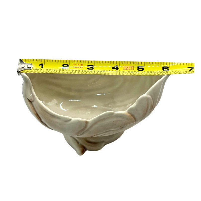 Roselane Pottery Vintage Mid Century Ceramic Leaf Planter Footed Bowl