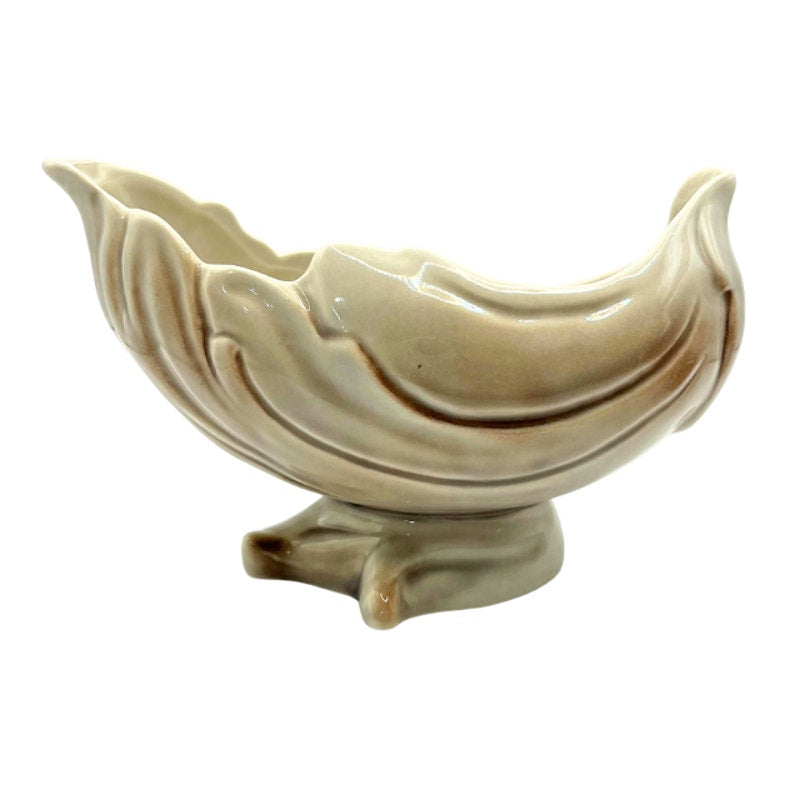 Roselane Pottery Vintage Mid Century Ceramic Leaf Planter Footed Bowl
