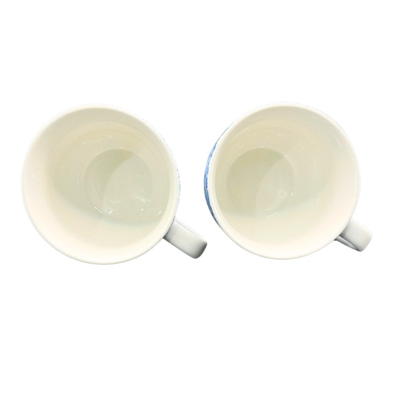 Lilly Pulitzer Ceramic Coffee Mugs Blue Floral High Maintenance Set of 2