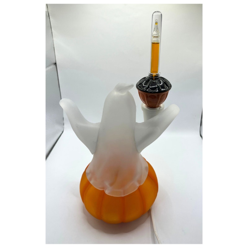 JCPenney Home Collection Lighted Acrylic Halloween Ghost Pumpkin Lamp 12"