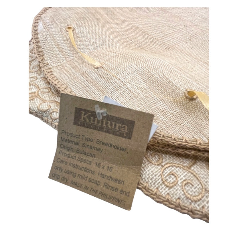 Kultura Burda Fabric Bread Basket Philippines Embroidered Pastry Holder NWT