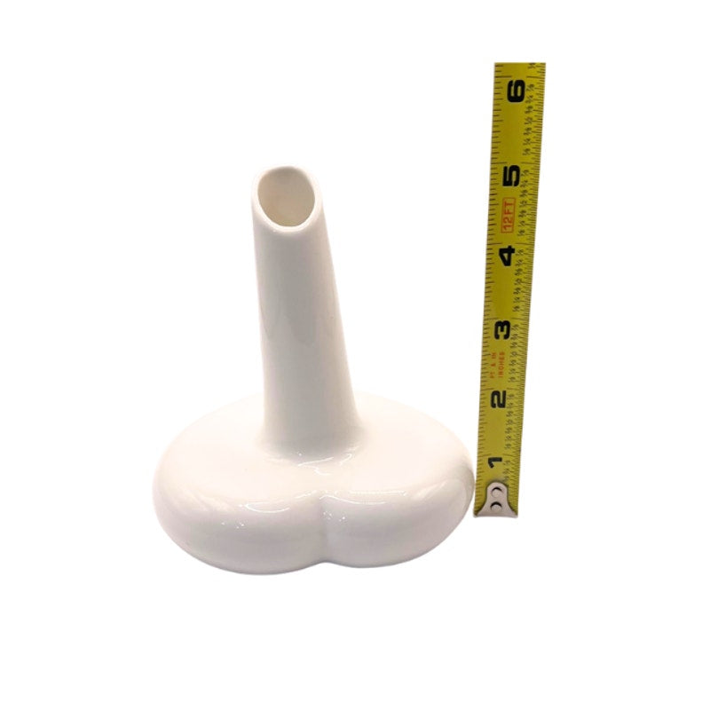 Vintage Palmero Ceramic Heart Bud Vase White Glazed Studio Art Pottery