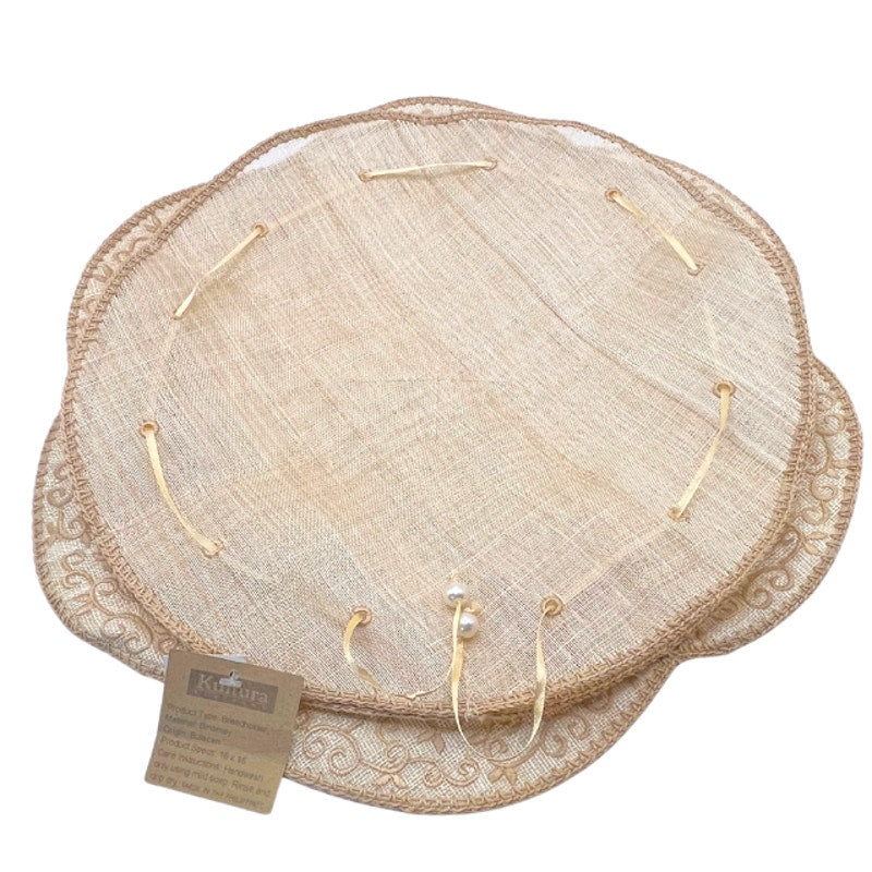 Kultura Burda Fabric Bread Basket Philippines Embroidered Pastry Holder NWT