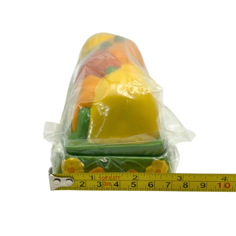 Vintage Avon Avocado Green Harvest Vegetables Melamine Butter Dish NIB