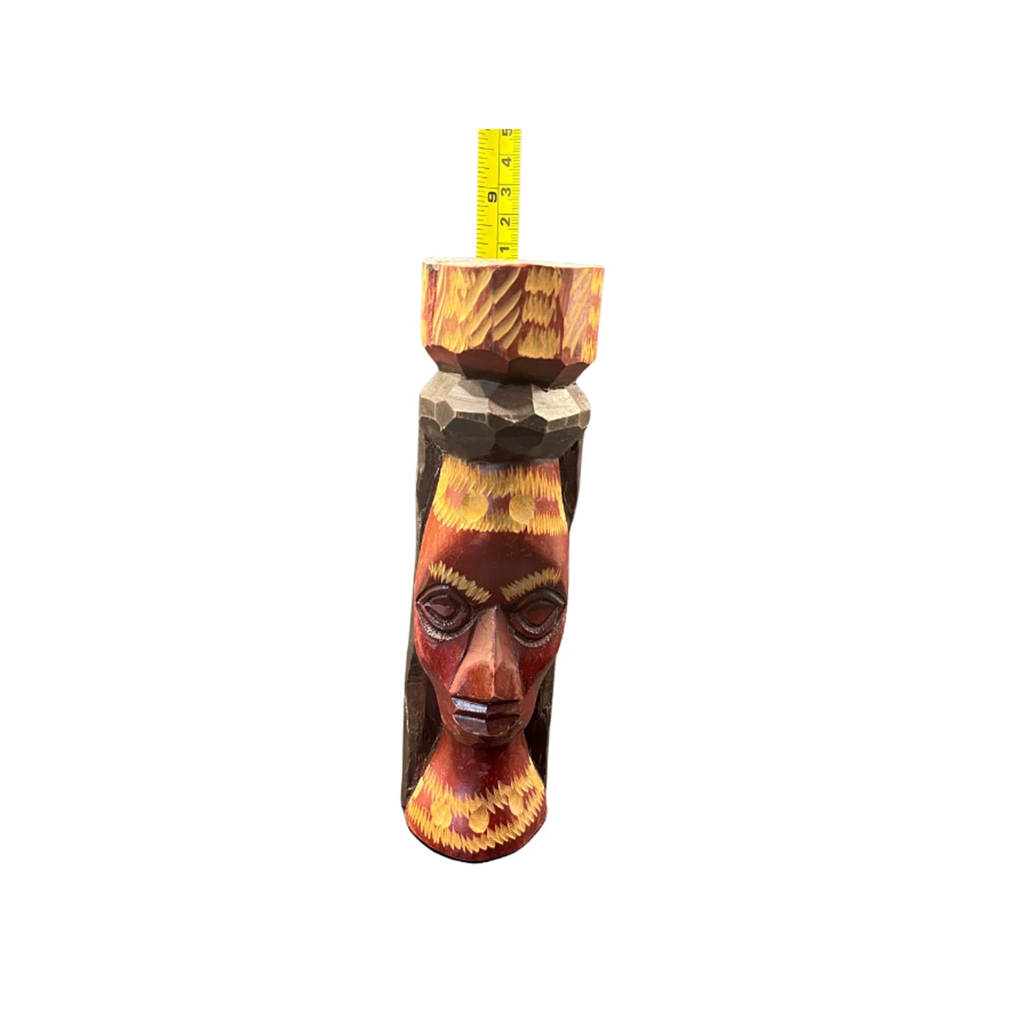 Vintage Hand Carved Jamaican Wooden Tiki Figure Folk Art Statue 8"