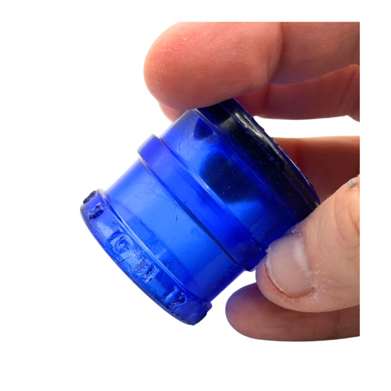 Antique Cobalt Blue Glass Dose Cup Heaping Dessert Spoonful Medical Collectible