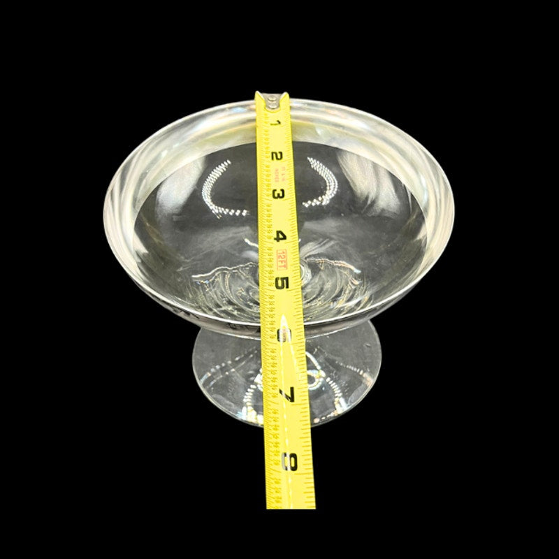 Mid Century Modern Dorothy Thorpe Silver Band Pedestal Compote Candy Dish