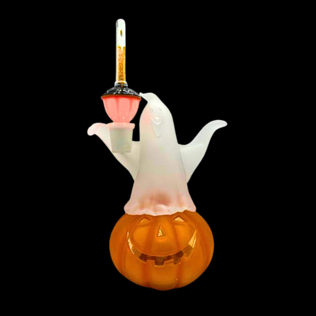 JCPenney Home Collection Lighted Acrylic Halloween Ghost Pumpkin Lamp 12"