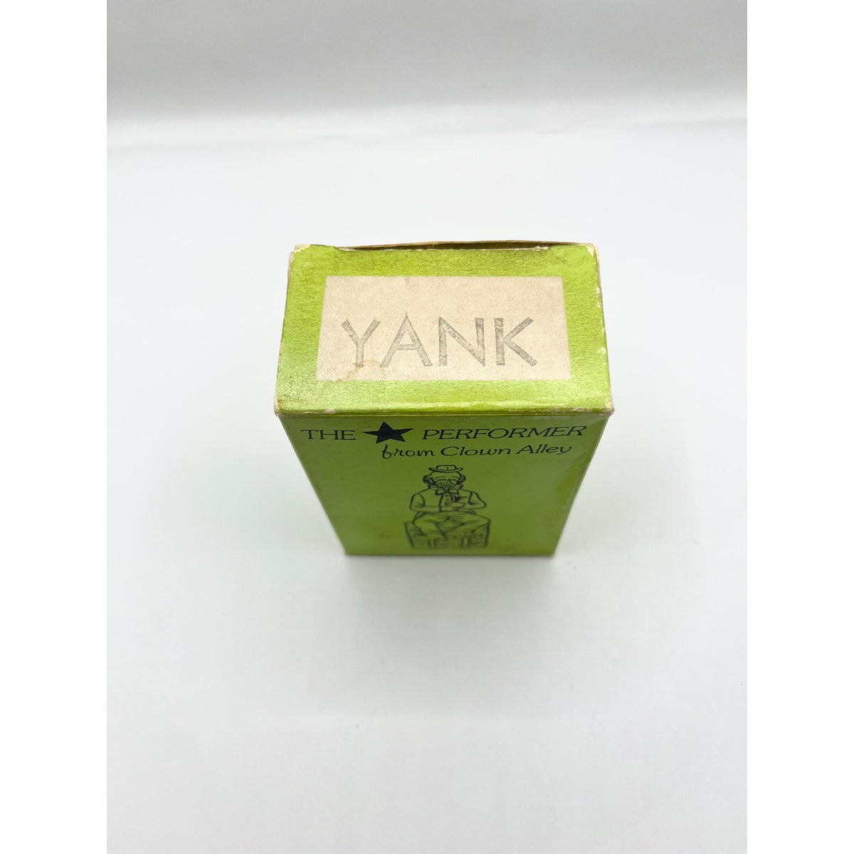 Vintage Mosser Glass Yank Clown Alley Amber Slag Figurine Original Box