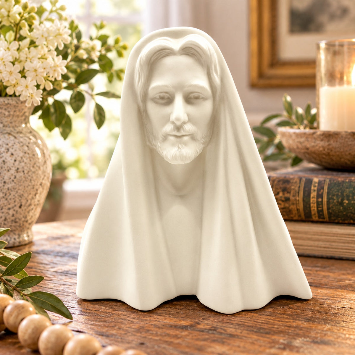Greg Olsen King of Kings Jesus Christ Bust Sculpture White Alabaster 2007