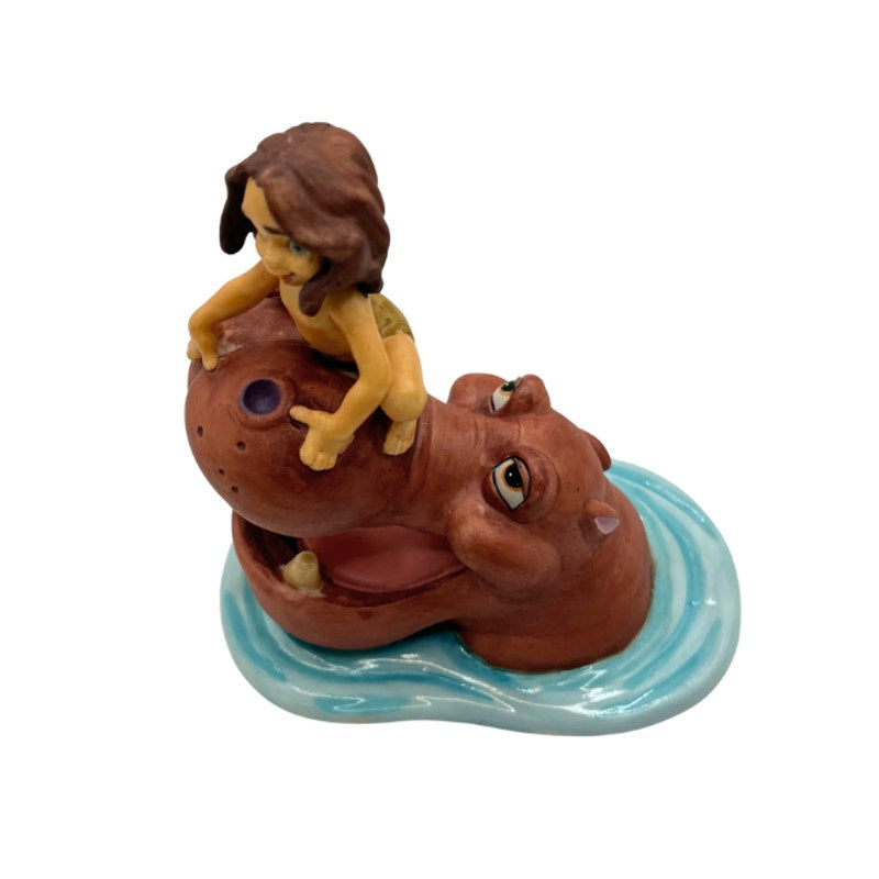 Vintage Disney Young Tarzan Hippopotamus Porcelain Figurine