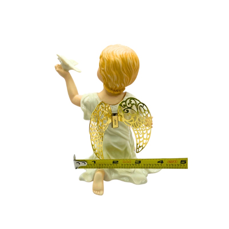 Lenox Classics Little Graces Peace Angel Figurine Gold Filigree Wings Numbered