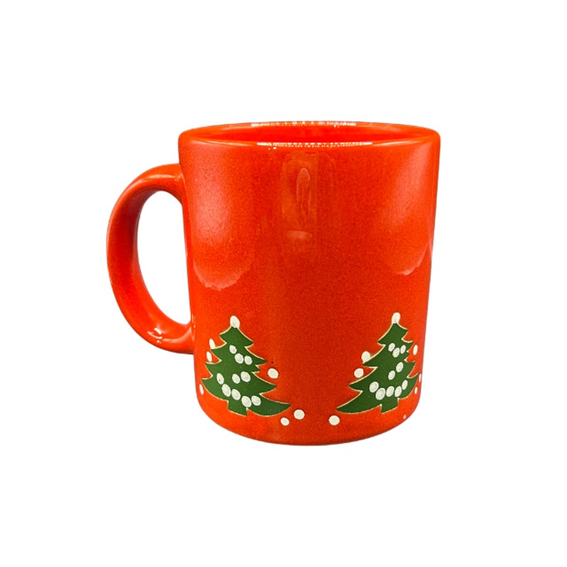 Vintage Waechtersbach Christmas Tree Red Ceramic Coffee Mug West Germany 4 In