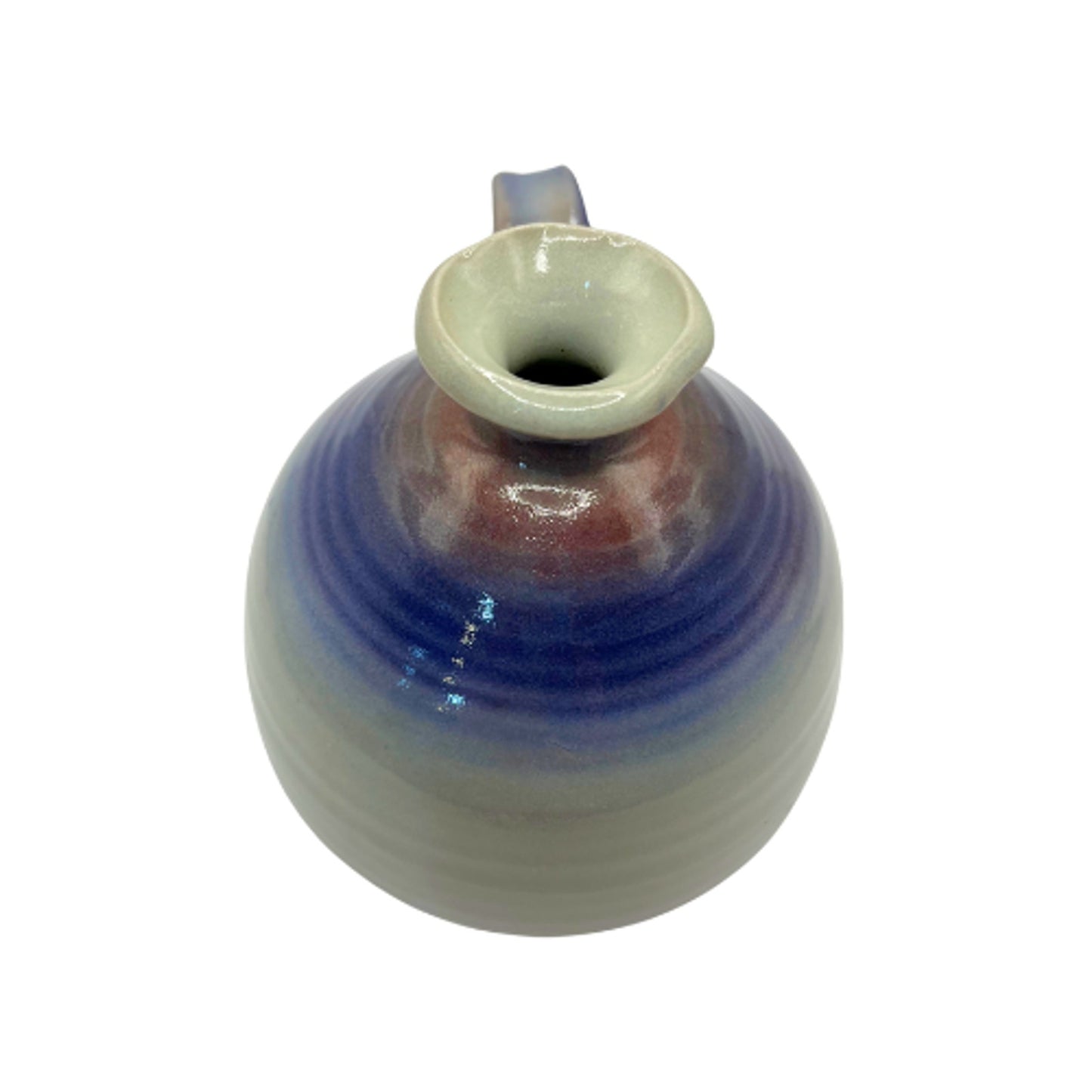 Zimmerman Signed Studio Art Pottery Glazed Handmade Oil Cruet Picture Vase