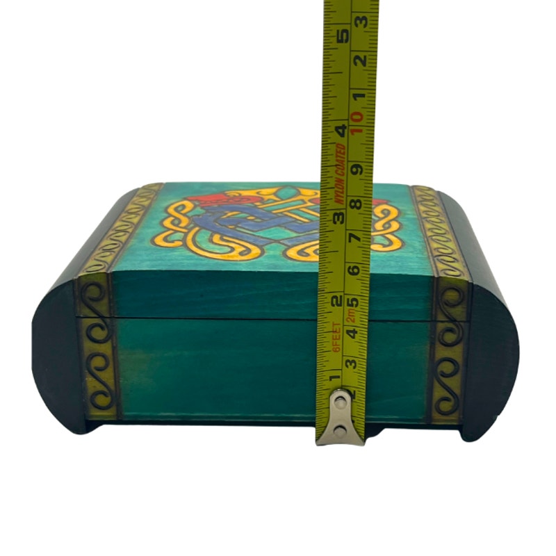 Polish Wooden Keepsake Box with Celtic Knot Design and Secret Locking Mechanism