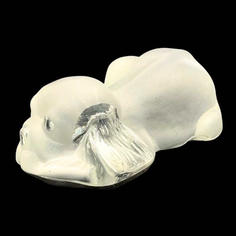 RARE Viking Glass Cocker Spaniel Frosted Satin Crystal Puppy Paperweight