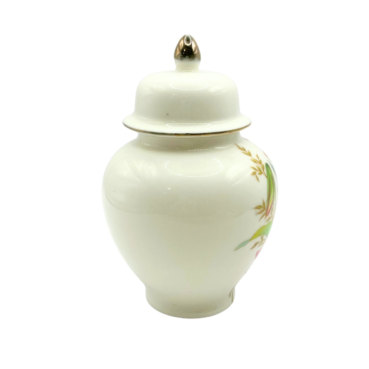 Vintage Flambro Spring Fantasy Porcelain Ginger Jar Lidded Floral Chinoiserie