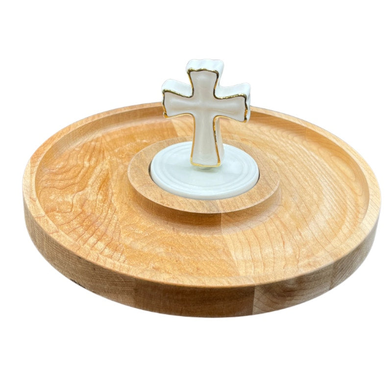 JK Adams for Nora Fleming Maple Cracker Round Serving Board Minis Centerpieces