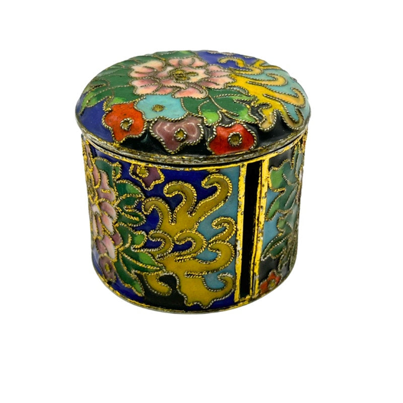 Vintage Chinese Cloisonne Postage Stamp Dispenser Roll Holder