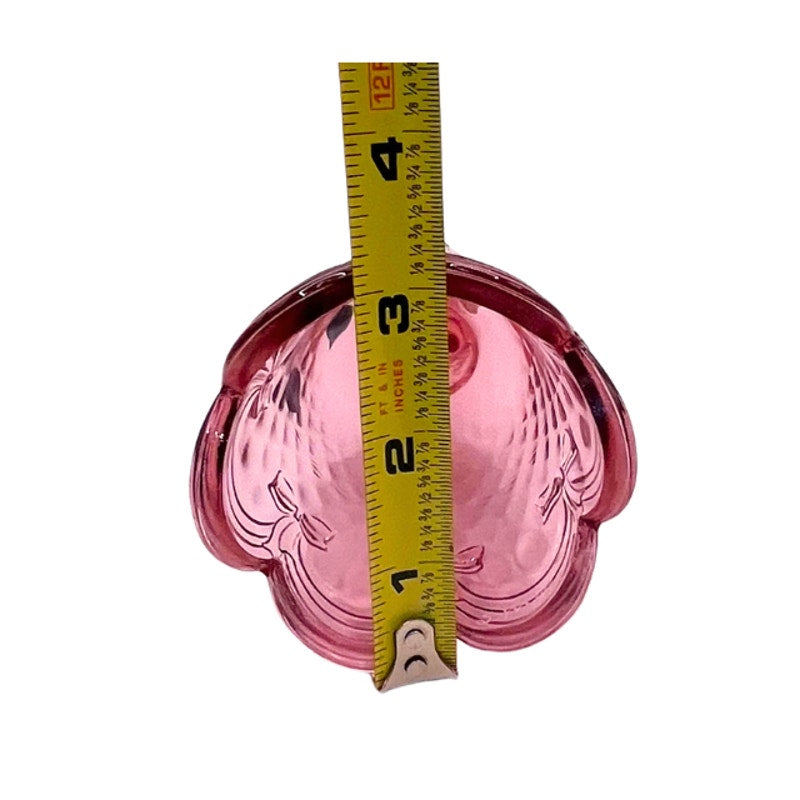 Vintage Fenton Rose Pink Art Glass Bell Hand Painted Signed S. Miller