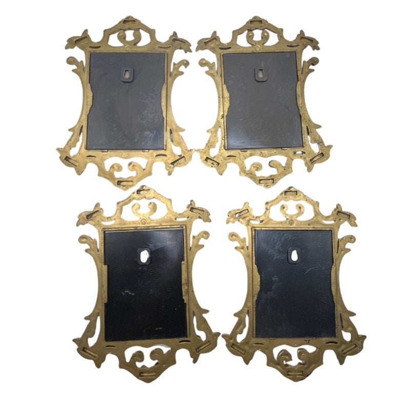 Vintage Ornate Gold Tone Plastic Frame Wall Art Famous Portrait Prints Hong Kong