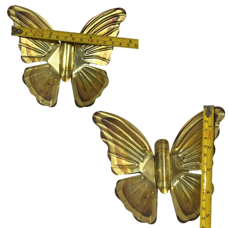 Vintage MCM Brass Metal Butterfly Wall Hangings Set of 5