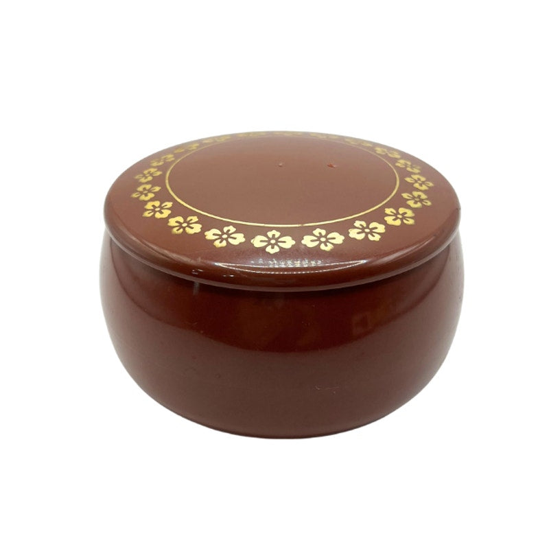 Vintage Japanese Lacquerware Lidded Container Cherry Blossom Bowl
