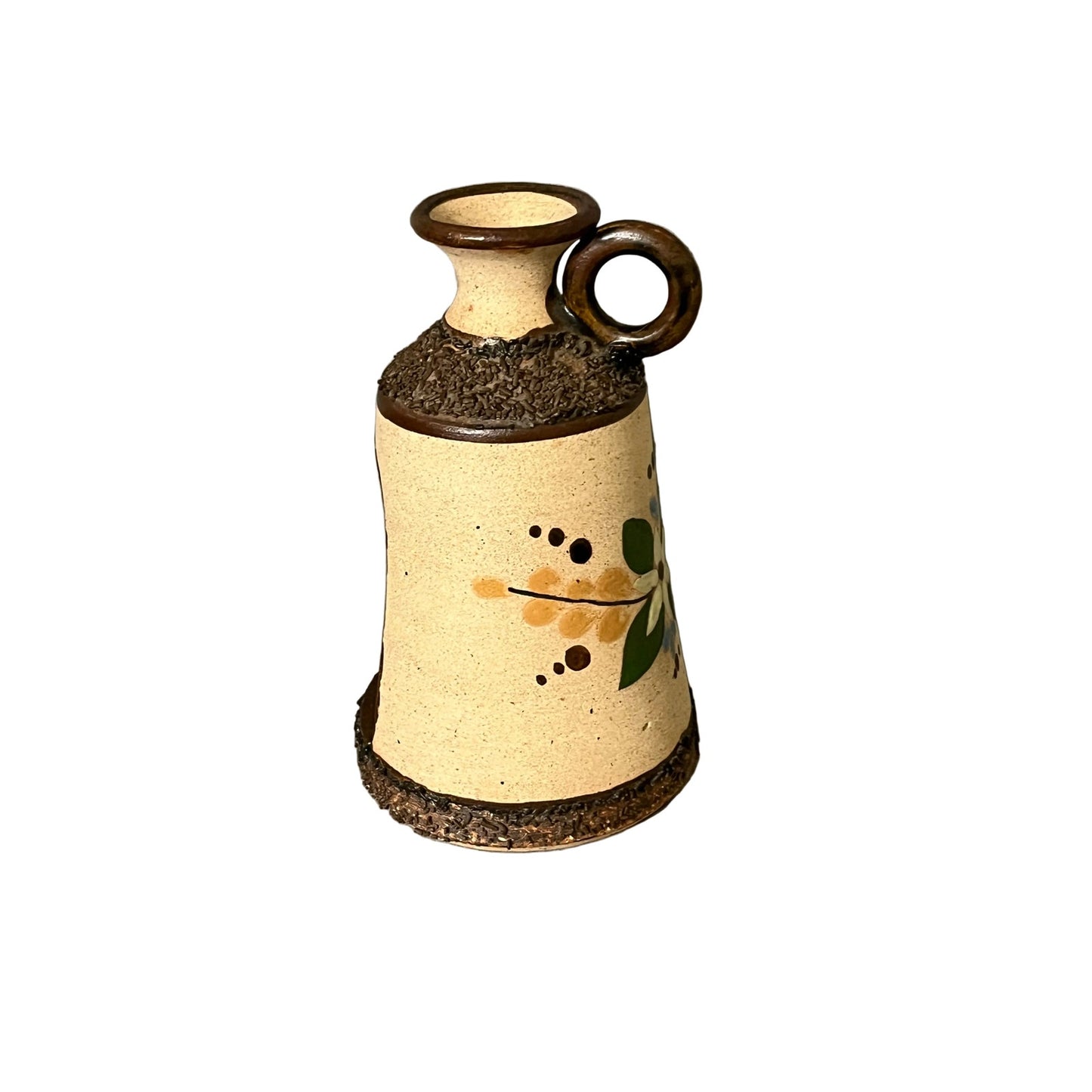 Vintage Tonala Mexican Pottery Taper Candle Lantern Folk Art Signed