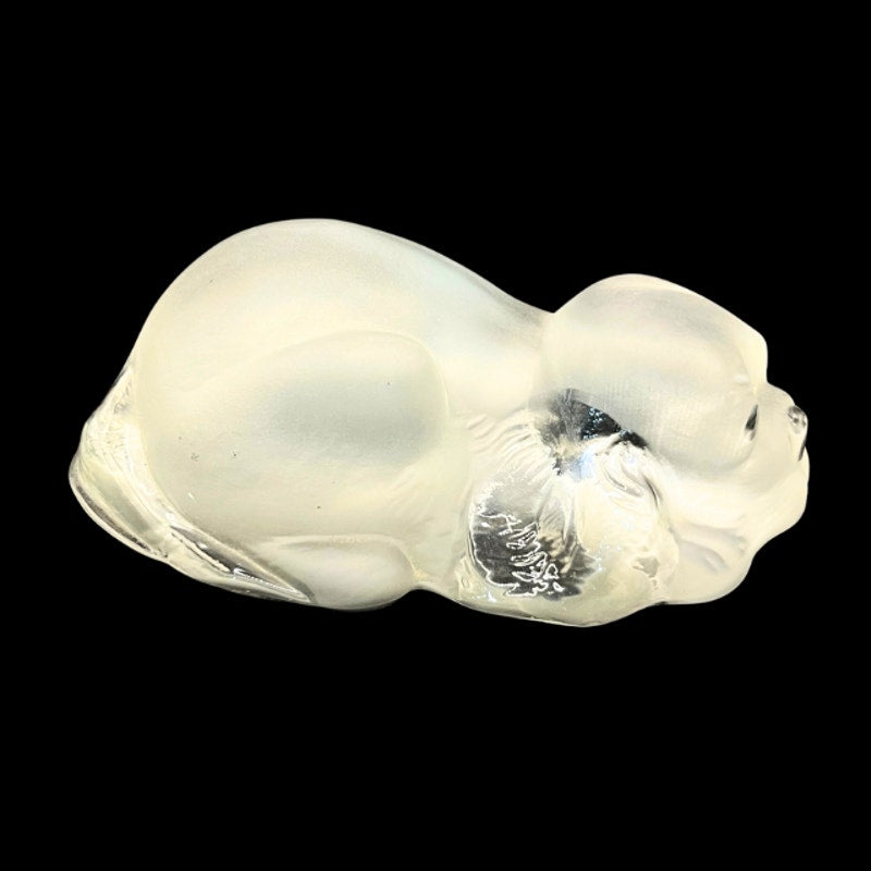 RARE Viking Glass Cocker Spaniel Frosted Satin Crystal Puppy Paperweight