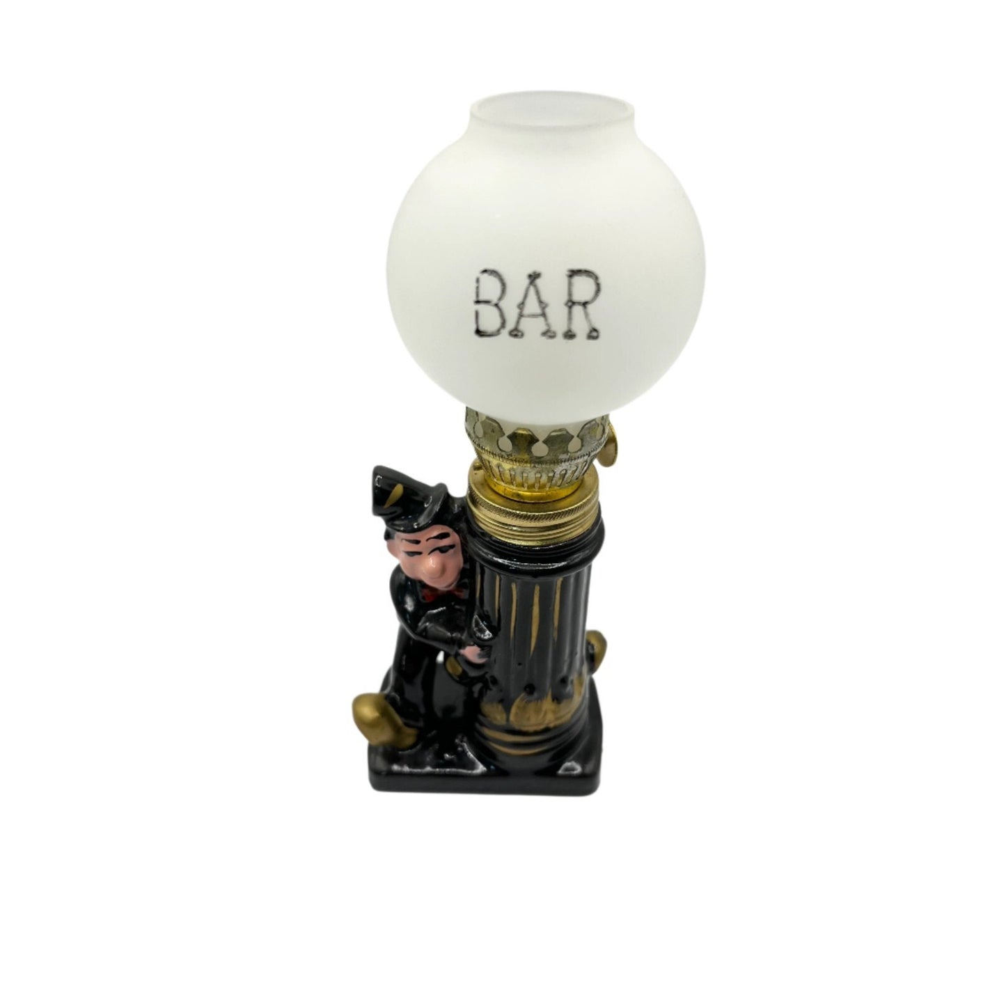 Vintage Good Time Charlie Chaplin Oil Lamp Post Bar Figurine Made in Japan