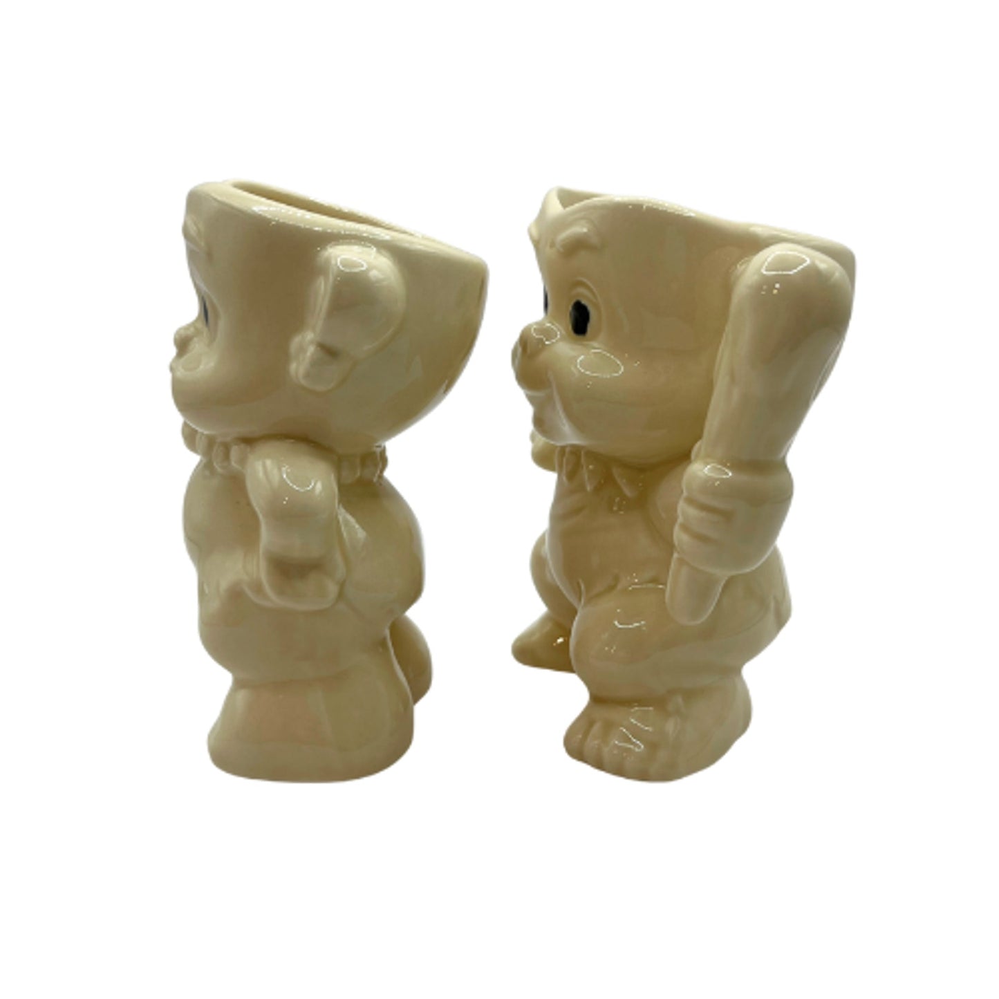 Vintage Flintstones Pebbles and Bam Bam Figural Planters Pencil Holders Ceramic