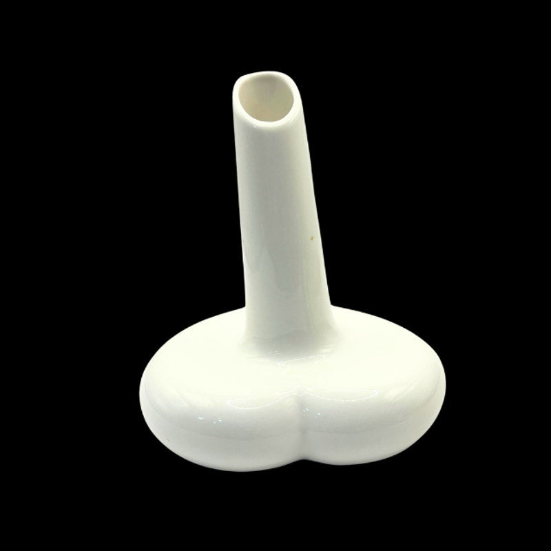 Vintage Palmero Ceramic Heart Bud Vase White Glazed Studio Art Pottery