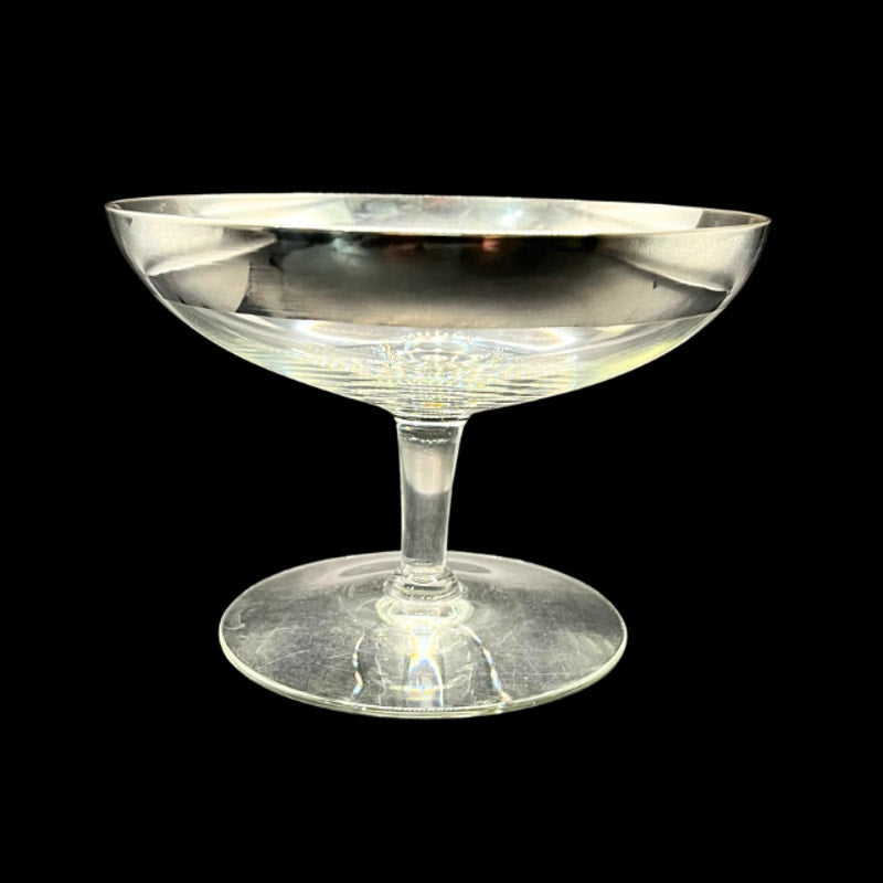 Mid Century Modern Dorothy Thorpe Silver Band Pedestal Compote Candy Dish
