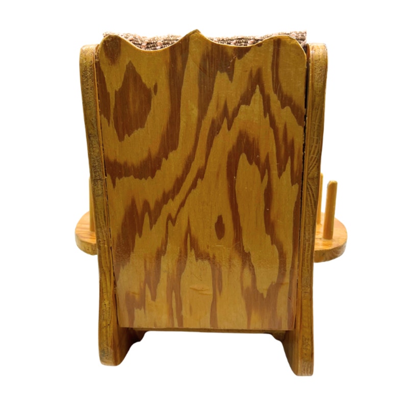 Vintage Miniature Wooden Sewing Rocking Chair Pincushion with Thread Holders