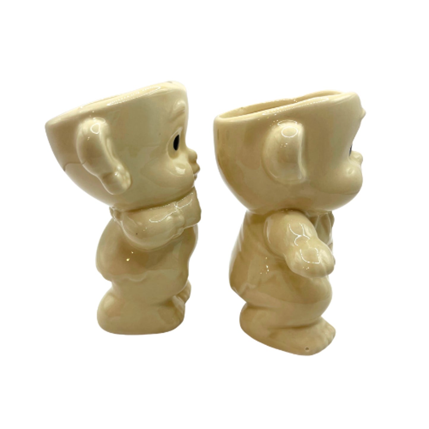 Vintage Flintstones Pebbles and Bam Bam Figural Planters Pencil Holders Ceramic