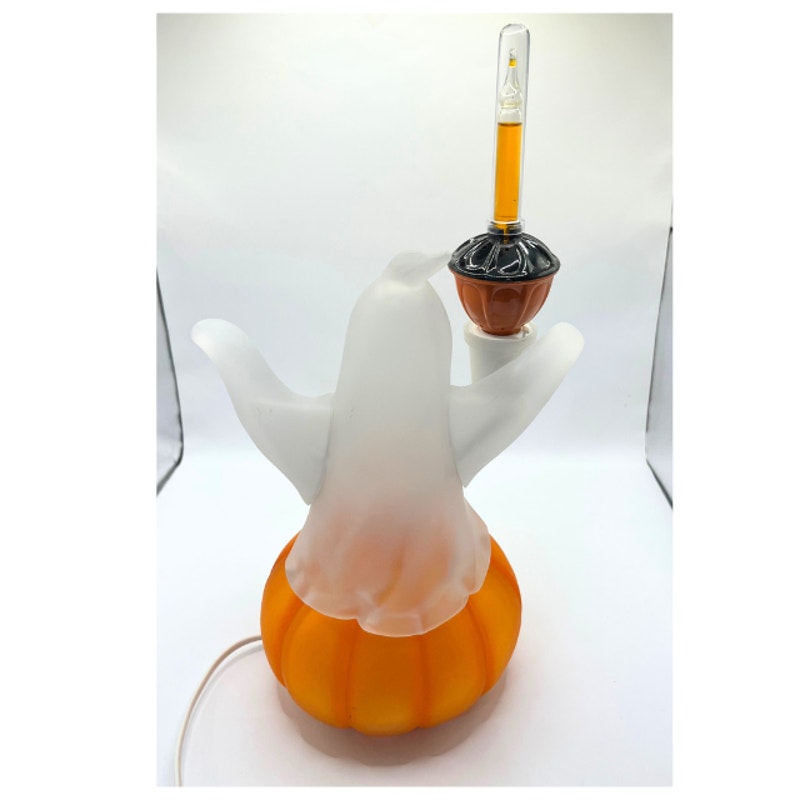 JCPenney Home Collection Lighted Acrylic Halloween Ghost Pumpkin Lamp 12"