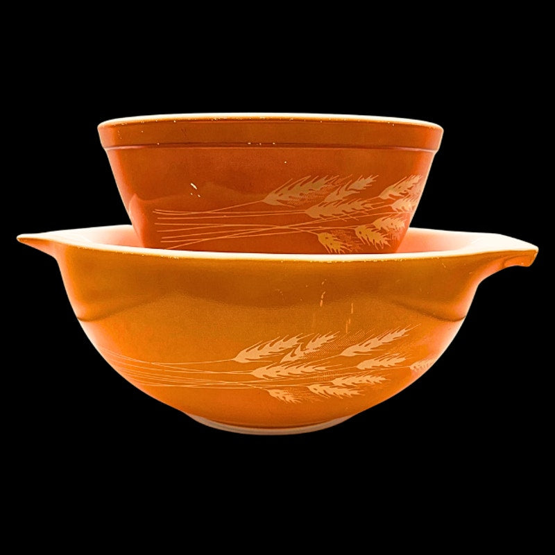 Vintage Pyrex Autumn Harvest Cinderella Mixing Bowl Set 2.5L / 1.5L Wheat
