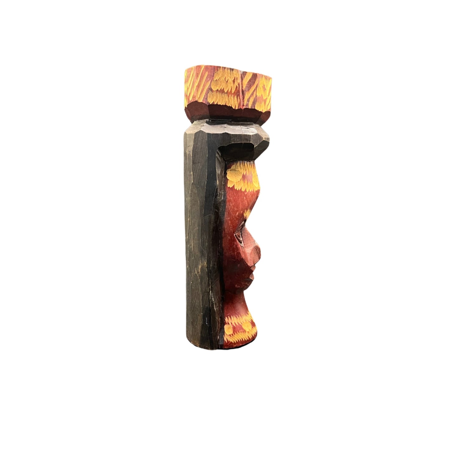 Vintage Hand Carved Jamaican Wooden Tiki Figure Folk Art Statue 8"