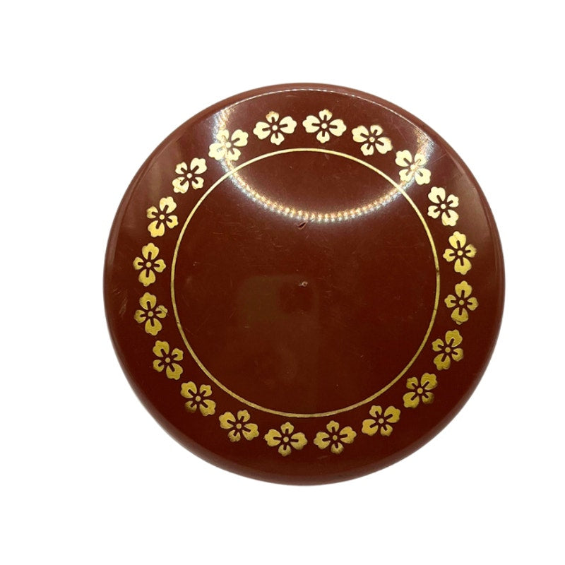 Vintage Japanese Lacquerware Lidded Container Cherry Blossom Bowl