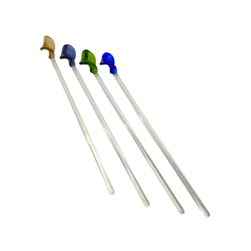 Vintage Pier 1 Hand Blown Glass Cocktail Swizzle Sticks Set of 4