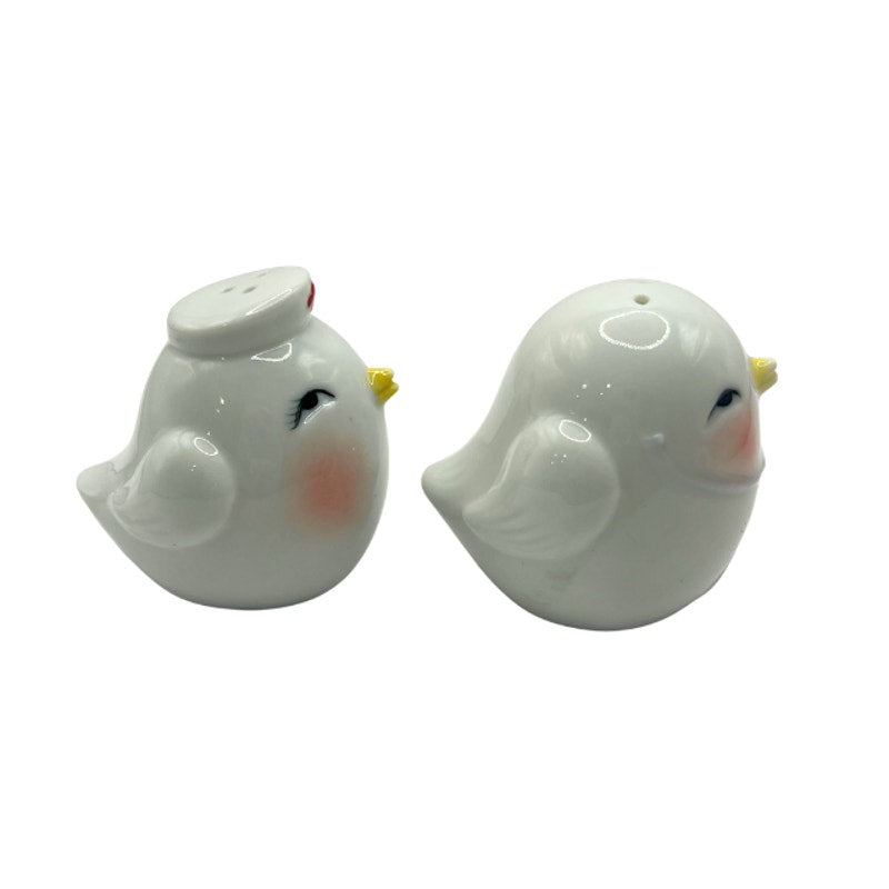 Vintage Ceramic Bird Salt and Pepper Shakers Doctor Nurse Whimsical Medical