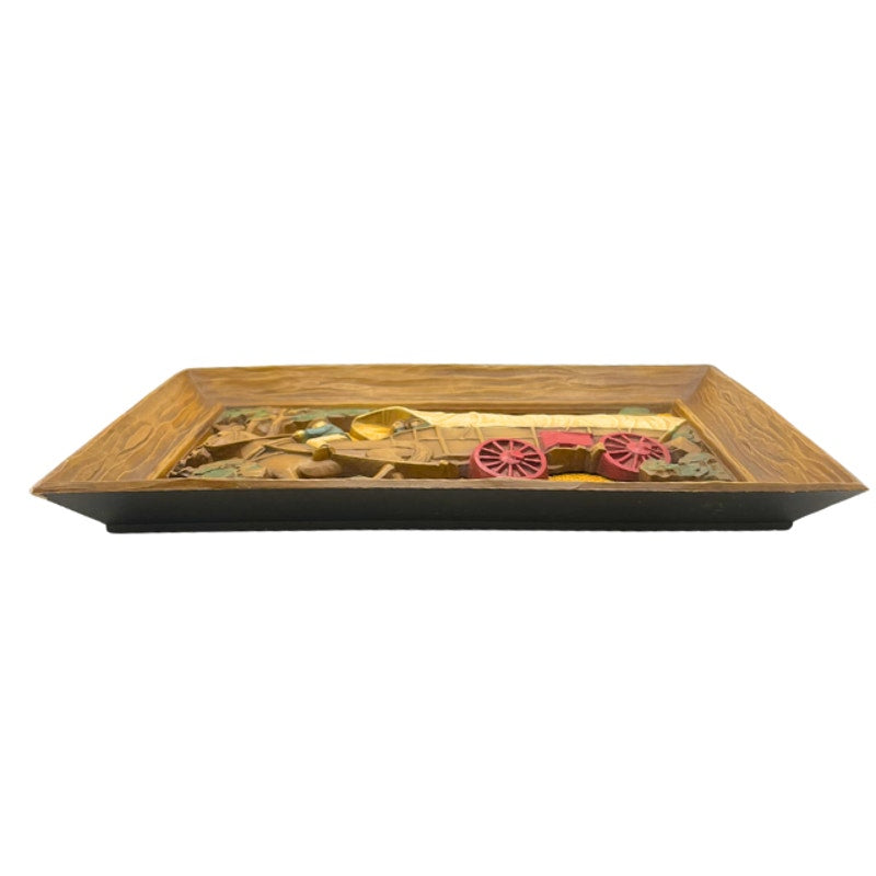 Vintage Syroco 3D Covered Wagon Wall Plaque
