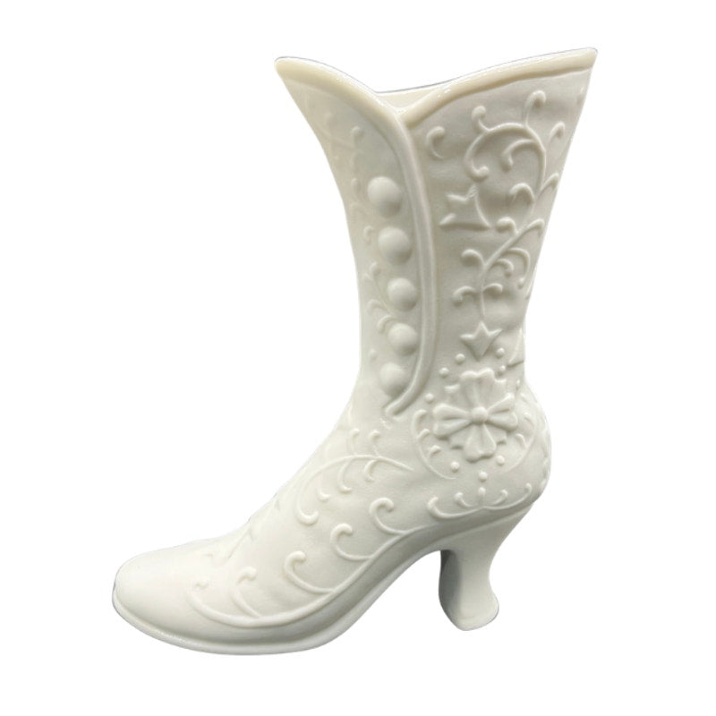 Vintage Bisque Ceramic Victorian Shoe Boot Figurine Bud Vase Japan PR-27C