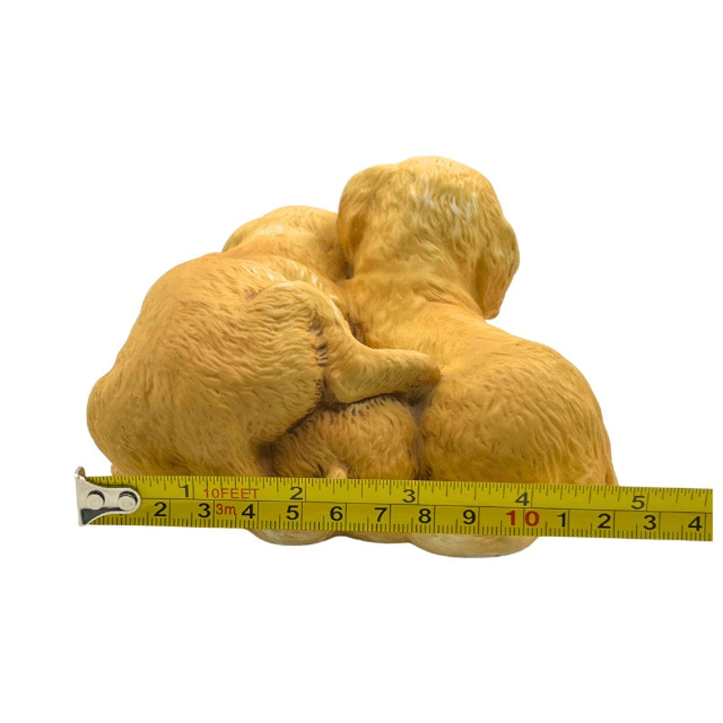 Vintage HOMCO 1987 Masterpiece Porcelain Golden Retriever Puppies Figurine