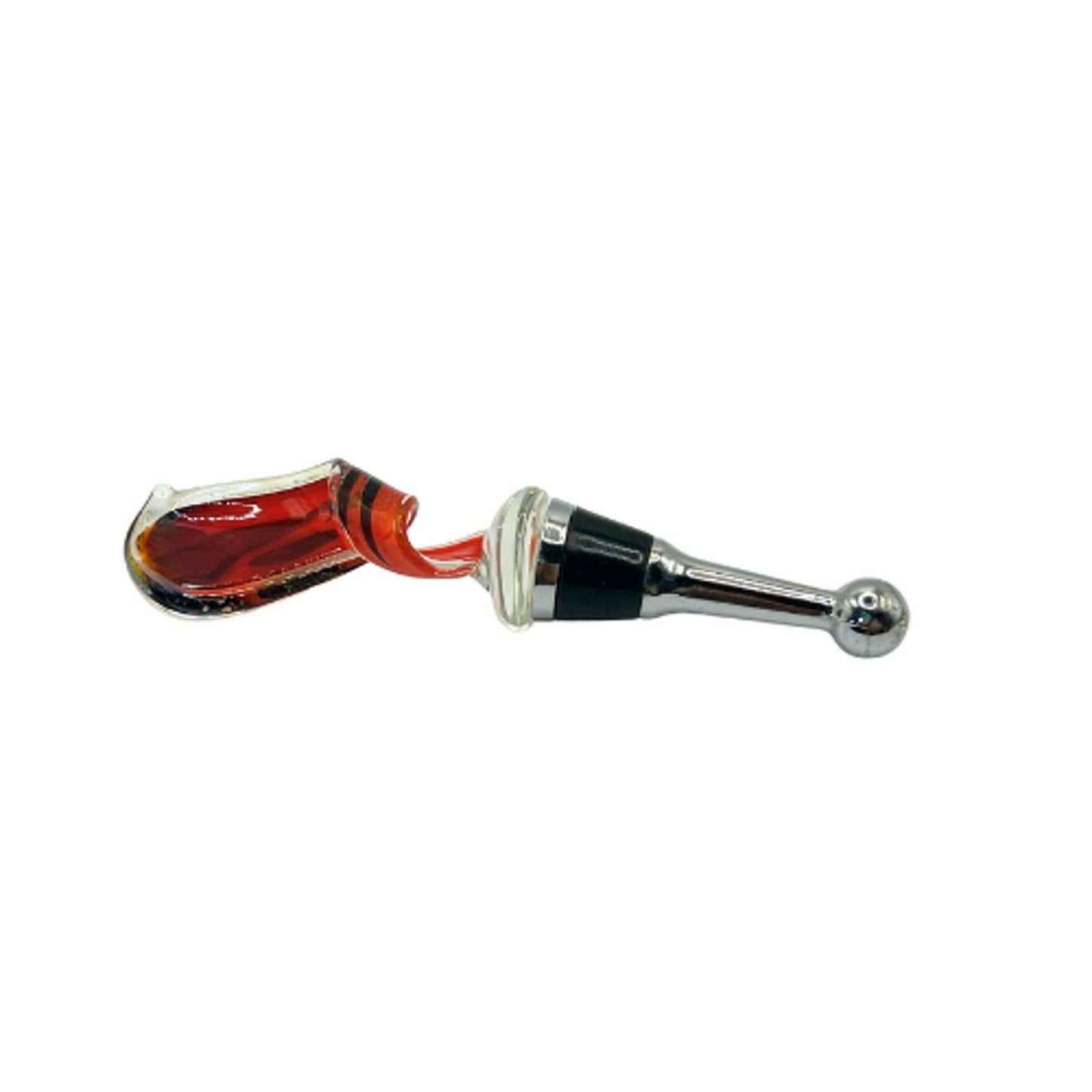 Dichroic Swirl Red Art Glass Wine Stopper Bottle Stopper
