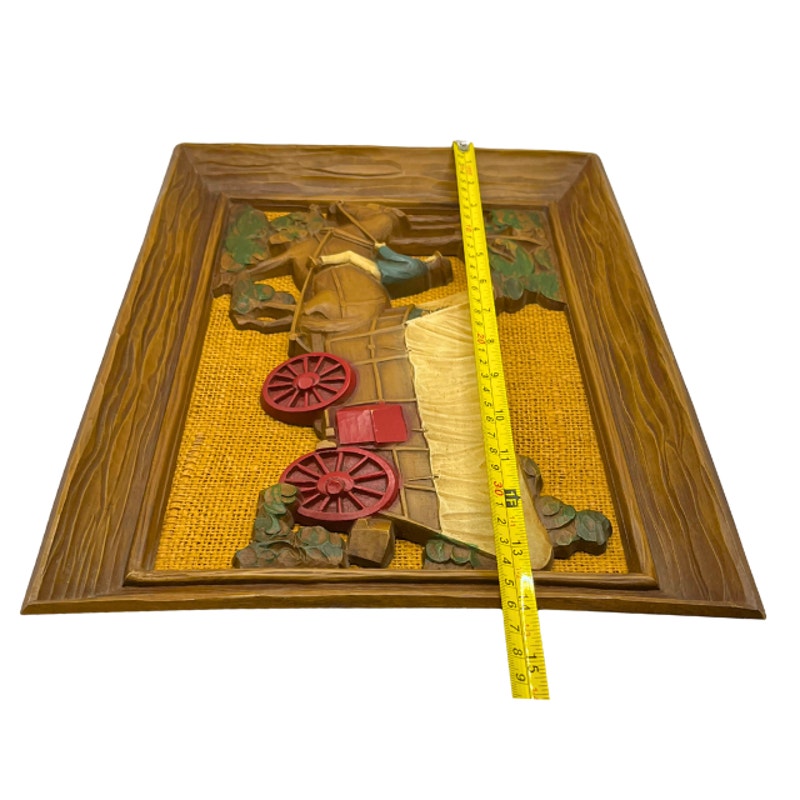 Vintage Syroco 3D Covered Wagon Wall Plaque