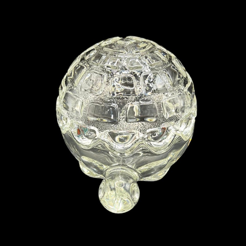 Vintage Anchor Hocking Clear Glass Turtle Trinket Dish with Lid