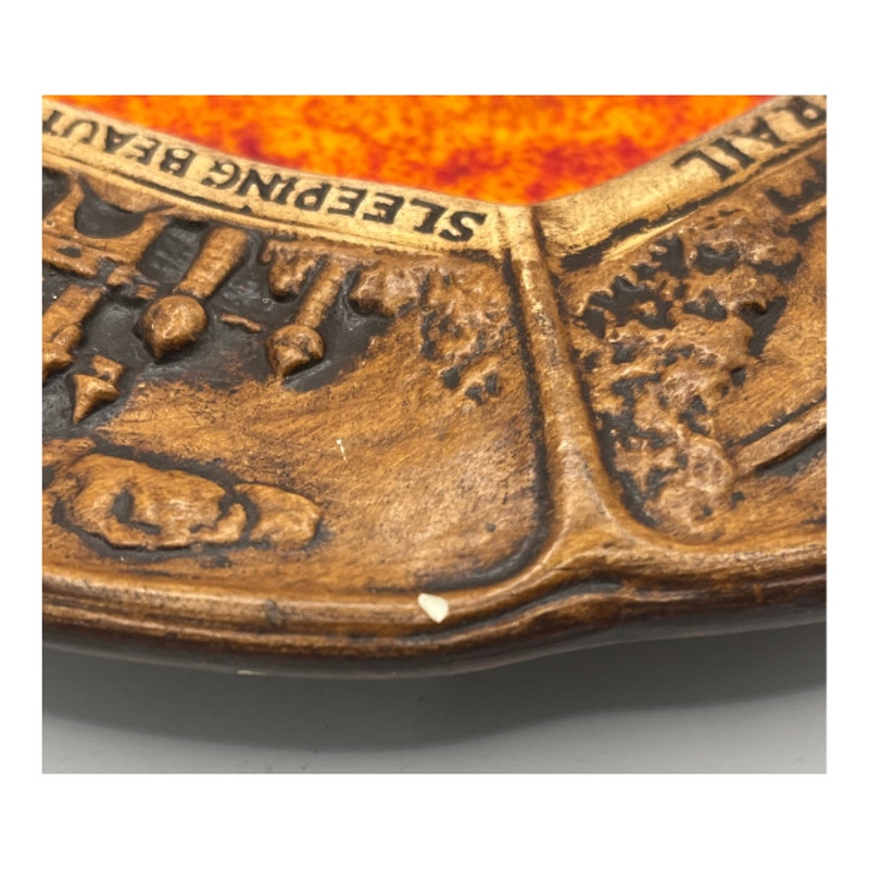 Vintage Disneyland Treasure Craft Ashtray Trinket Dish Lava Glaze Souvenir