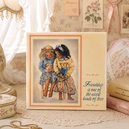 Friendship is one of the  nicest  kinds of Love Easel Tile Art by Christine Haworth 8" by 8"